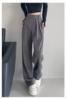 Find Women Wide Leg Classic Suit Pants Casual Pants Trousers Female High Wasit Pants on eBay in the category Clothing, Shoes & Accessories>Women>Women's Clothing>Pants. Casual Black Trousers, Black Trousers Casual, 00s Mode, Office Elegant, Leg Women, Elegant Pant, Classic Pants, Elegante Casual, Pants Vintage