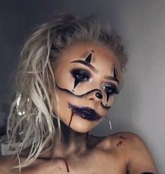 EASY MAKE UP TUTORIAL #Halloween #halloweenmakeup Halloween make up 2018 #2018 Juggalette Makeup, Scary Clown Halloween Costume, Makeup Clown, Halloween Makeup Clown, Halloween Make-up Looks, Halloweenský Makeup, Holloween Makeup