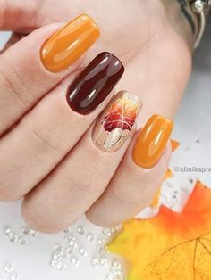 Nails Autumn, Unghie Nail Art, Thanksgiving Nail, Autumn Nail, Cute Nails For Fall, Her Nails, Fall Acrylic Nails