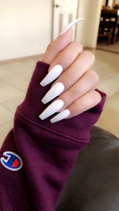 Long White Nails, Matte Pink Nails, Halloween Acrylic Nails, Simple Acrylic, Edgy Nails, White Acrylic Nails, Grunge Nails, Simple Acrylic Nails, Fall Acrylic Nails