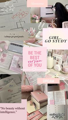 pink and white collage with the words be the best version of you