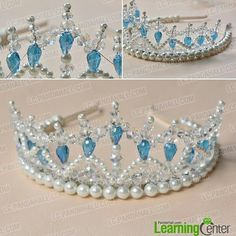 how to make a tiara with pearls and crystal stones step by step instructions for beginners