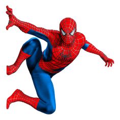 a man in a spider - man suit is flying through the air with his arms outstretched