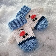 Frosty Snowman Mittens Snowman Mittens, Crochet Baby Mittens, Christmas Mittens, Frosty Snowman, Crochet Snowman, Baby Mittens, Crochet Mittens, Your Crochet, Crochet Christmas