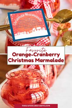 orange - cranberry christmas marmalade recipe in a jar