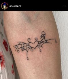 a small tattoo on the arm of a woman