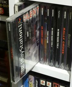 there are many dvds on the shelf in this store