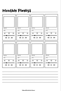 printable worksheet for the month of playlist