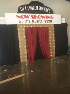 a stage set up for a movie show