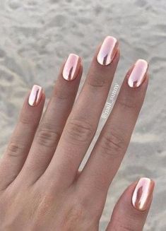 Summer Nails Colors Designs, Pink Nail Colors, Unghie Sfumate, Nail Art Designs Summer, Gold Nail, Makeup Hacks, Colorful Nail Designs