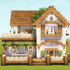 Interesting Minecraft Houses, Birthday Builds In Minecraft, Minecraft L Shaped House, Minecraft Houses For Two People, Minecraft Building Ideas Town, Small Minecraft Houses Simple, Two Story Minecraft Houses, Roof Ideas Minecraft, Mini Minecraft Houses