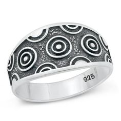 Unique Bullseye Circles Ring .925 Oxidized Sterling Silver Band Jewelry Female Male Unisex Size 8 All our silver jewelry is crafted from .925 silver also commonly referred to as sterling silver. Sterling silver is the standard for beautiful high-quality silver jewelry and cannot be replicated by lower priced silver plated jewelry. It is 92.5% pure silver, mixed with alloys to add strength and durability to stand the test of time. Keep your fine jewelry shiny and elegant by storing it properly. J Tarnish Remover, Female Male, Circle Ring, Band Jewelry, Silver Plated Jewelry, Oxidized Sterling Silver, Sterling Silver Bands, Pure Silver, Silver Band