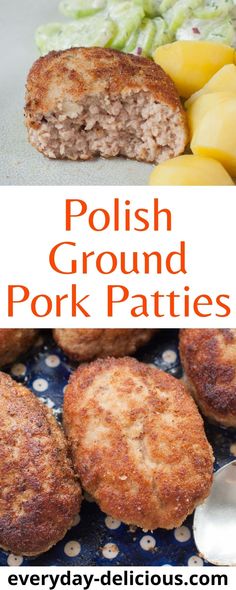 polish ground pork patties with potatoes on the side