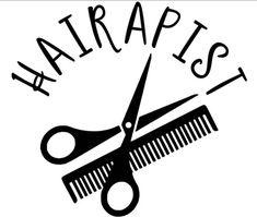 scissors and comb with the words harraps st on it's back side