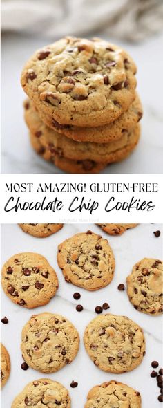 the most amazing gluten free chocolate chip cookies are made with only 3 ingredients