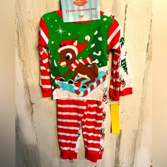 Nwt Rudolph The Red Nose Reindeer Pajamas Size 3t. This Set Has 4 Pieces That Includes 2 Pants And 2 Shirts. The Are New From Kohls With No Defects Rudolph Pajamas, Reindeer Pajamas, Red Nose Reindeer, Cotton Sleepwear, Rudolph The Red, Red Nosed Reindeer, Red Nose, Sleepwear Sets, Kids Pajamas