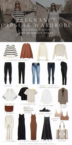 Pregnancy Capsule Wardrobe, Maternity Capsule Wardrobe, Casual Maternity Outfits, Backpack Packing, Winter Maternity Outfits, Maternity Work Clothes, Trendy Maternity Outfits, Vacation Florida, Preggo Fashion