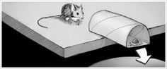 a drawing of a mouse on top of a piece of paper with an arrow pointing to it