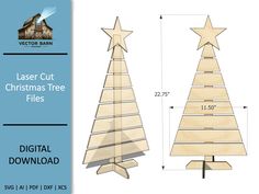 the laser cut christmas tree files are shown