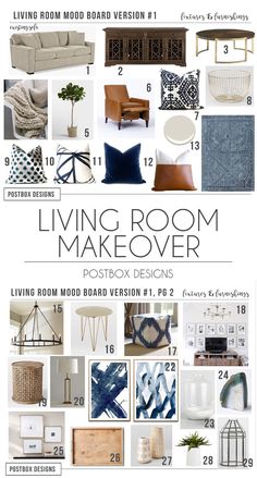 the living room makeover poster is shown