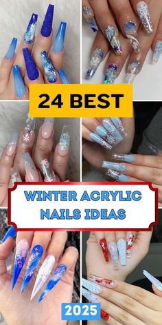 Winter Coffin Nail Ideas, Cute Short Winter Nails, Coffin Short Nails, Winter Acrylic Nails, Acrylic Nails Ideas, Edgy Looks