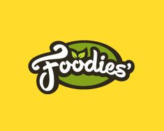 the logo for foodie's is shown in white letters on a yellow background