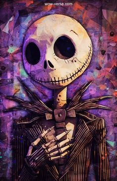 a painting of a skeleton wearing a suit