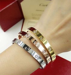 Cartier Love Bracelet Diamond, Personalized Leather Bracelet, Cartier Bracelet, Wide Cuff Bracelets, Hi End, Love Bracelet, Jewelry Clasps, Gold Bracelet For Women