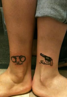 Best friend partner in crime tatoo Country Tattoos For Best Friends, Tattoo Besties Best Friends, Crazy Best Friend Tattoos, Tattoo Best Friends Matching, Bad Matching Tattoos, Best Friend Tattoos For Men And Women, Matching Skull Tattoos Best Friends, Best Friend Tattoos Meaningful Friendship For 2, Best Friend Tattoos Guys