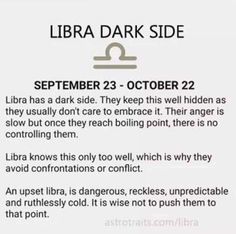 a sign that says libra dark side