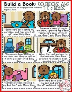 a teddy bear comic strip with instructions for how to build a book and read it