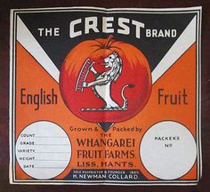 an old advertisement for fruit from the crest brand