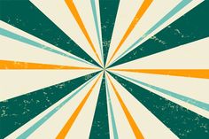 an abstract sunburst background in shades of green, orange and white with grungy edges