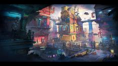 ArtStation - Oaxaca 2077: Day of the Dead, Gabriel Tanko Aztec City, Blender Scene, High Tech Low Life, Science Fiction Artwork, Oaxaca City, Day Of Dead, Landscape Structure, Low Life, Image Painting