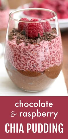 Raspberry Coconut Chia Pudding, Chocolate Raspberry Chia Pudding, Raspberry Chia Chocolate, Valentine Healthy Treats, Raspberry Chia Seed Chocolate, Chocolate Chia Pudding Recipes Healthy, Chocolate Berry Dessert, Tiramisu Chia Pudding