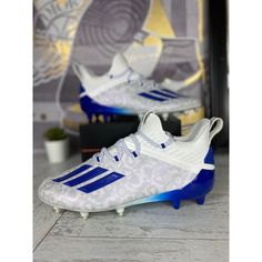 Adidas Adizero Young King Football Cleats White / Blue Floral Mens Size 8 Fu6707. Size 8 Brand New Without Box Trusted Seller / Speedy Shipping Thanks God Bless! Cool Football Boots Adidas, American Football Cleats, Adidas Eqt Gazelle, Adidas Busenitz, Thanks God, Adidas Shoes Mens, Adidas Basketball Shoes, Adidas Adizero, Adidas Football