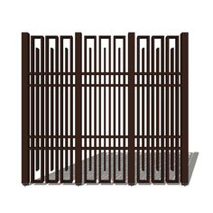 an image of a fence that is made out of wood and has metal bars on the sides