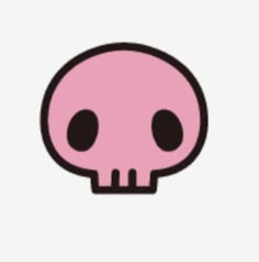 a pink skull with black eyes on a white background