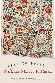 a tree with flowers on it and the words, free to print william north's patterns