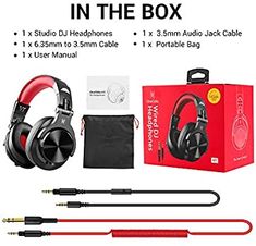 headphones and cables are shown in the box