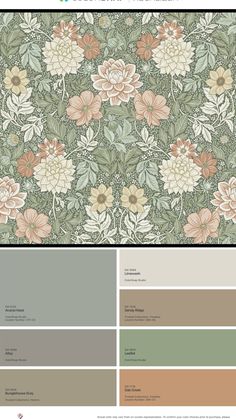 the color scheme for this floral wallpaper