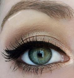 Idea for Prom Makeup (makeup geek)--Prom makeup? I was thinking about doing this for work tomorrow lol! Eyeshadow Natural, Make Up Gold, Gene False, Color Eyeshadow