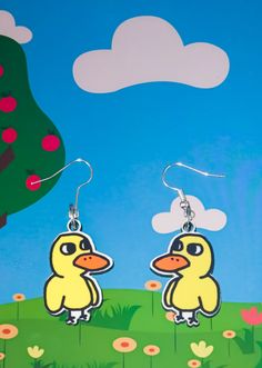 "Quack up your look with these hilarious funny duck earrings, adding a splash of feathered whimsy and laughter to your ensemble that's guaranteed to make you the talk of the pond!" Duck Stud / Loop Earrings - Bird Earrings - Nature Earrings - Wildlife - Fun Earrings - Cute Earrings - Gift for her / him - Quirky / Quacky 🌟 Sparkle and Shine with Our Exquisite 'Loopy' Earrings! 🌟 Looking to add a touch of quirkiness and fun to your style?  Look no further! Welcome to ... THE LOOPY LIZARD 💚 your Stud Earrings Quirky, Weird Earings Funny, Goofy Earrings, Weirdcore Earrings, Duck Earrings, Weird Earrings, Earrings Bird