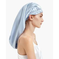 This is a long silk sleep bonnet. You can put your long hair in the nightcap very relaxedly, instead of being folded on the head like the short nightcap, it can be easily worn on the head before going to bed. Silk can effectively keep the hair properly hydrated, not frizzy, and is beneficial for the hair. - Hair Protection - Retain Moisture - Keep curls intact - Suitable for a large afro, or very long thick/curly hair silk, 100% silk, mulberry silk, sleepcap, sleep cap, bonnet, night cap, mulber Silk Hair Bonnet, Silk Sleep Bonnet, Long Thick Curly Hair, Sleep Bonnet, Silk Hair Bonnets, Silk Sleep Cap, Sleep Hairstyles, Hair Knot, Thick Curly Hair