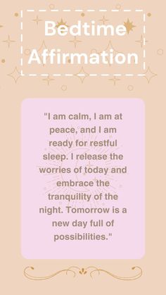 A bedtime affirmation is a positive, calming statement repeated before sleep to promote relaxation, reduce stress, and foster a peaceful mindset, preparing you for restful and rejuvenating sleep. Bedtime Affirmations For Women, Bedtime Mantra, Good Night Affirmations, Affirmation Night, Night Affirmations Before Sleep, Nighttime Affirmations, Time Affirmations, Body Affirmations, Bedtime Affirmations