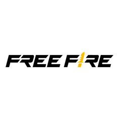 the free fire logo is black and yellow