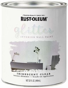 a can of white paint with the words rustoleum on it