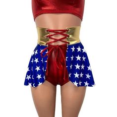 Lace-Up Corset Skirt - Wonder Woman Inspired– Peridot Clothing Open Front Skirt, Rave Costumes, Corset Skirt, Skirt Style, Rave Wear, Rave Outfits, Festival Outfits, Festival Fashion, Metallic Gold