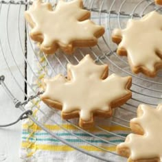 iced cookies with icing on a cooling rack