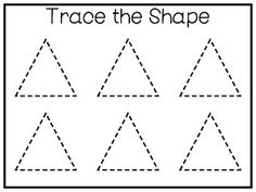 trace the shape of triangles to make it easier for kids to learn how to draw